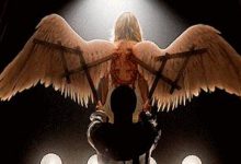 【美国恐怖故事:畸形秀】恐怖gif 诡异男子活生生的给妹子安上了一对翅膀...-GIF发源地